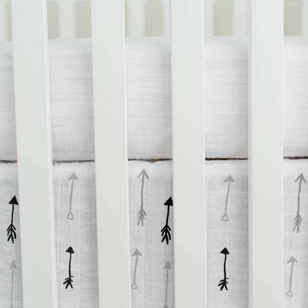 NEW Little Unicorn Cotton Muslin Crib Skirt Arrows - Picture 2 of 6